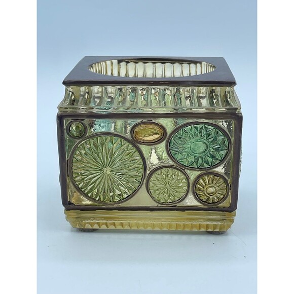 Zenna Home Hand Crafted India Ink Faux Stained Glass Acrylic Cube Glass Holder - Picture 2 of 9